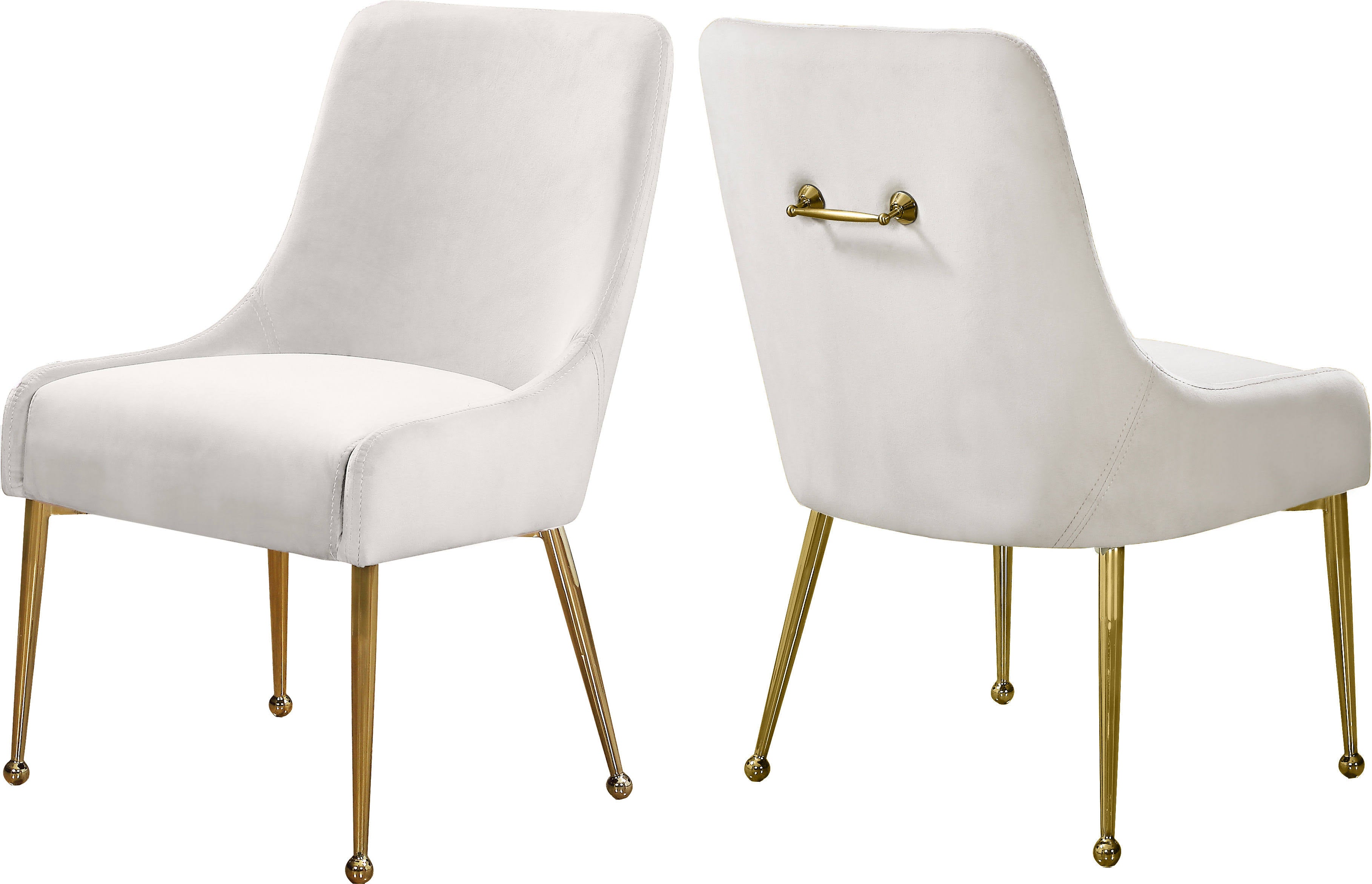Cream Velvet Dining Chair Set of 2 I479591