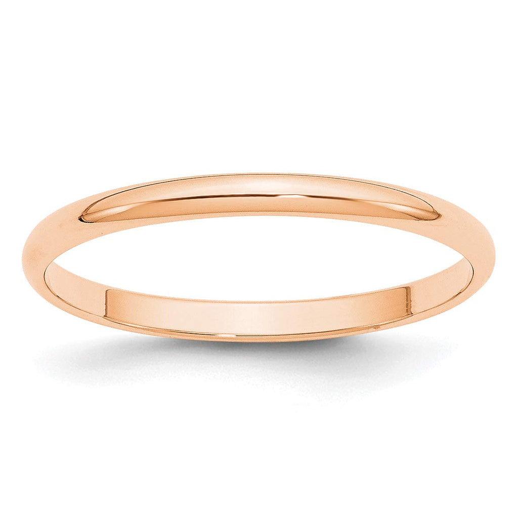 10K Rose Gold Half Round Band Ring Size 6.5 J48932