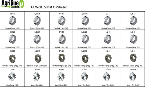 1200 Piece All Metal Locknut Assortment M3586