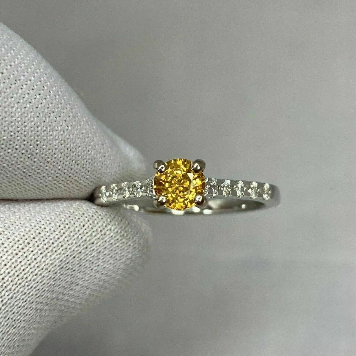 18k White Gold Plated Sapphire Diamond Ring W1879