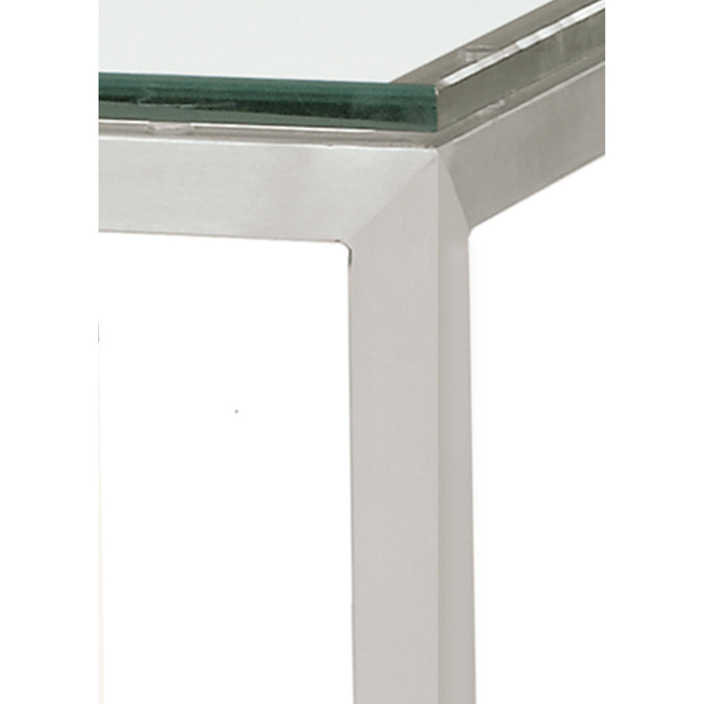 Smoke Tempered Glass Console Table with Graphite Base Z88613