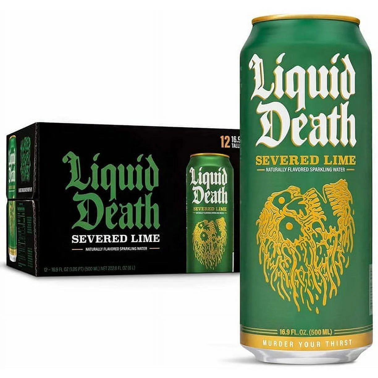 Sparkling Water Severed Lime, 16.9 Fl Oz, 16 Cans G941715