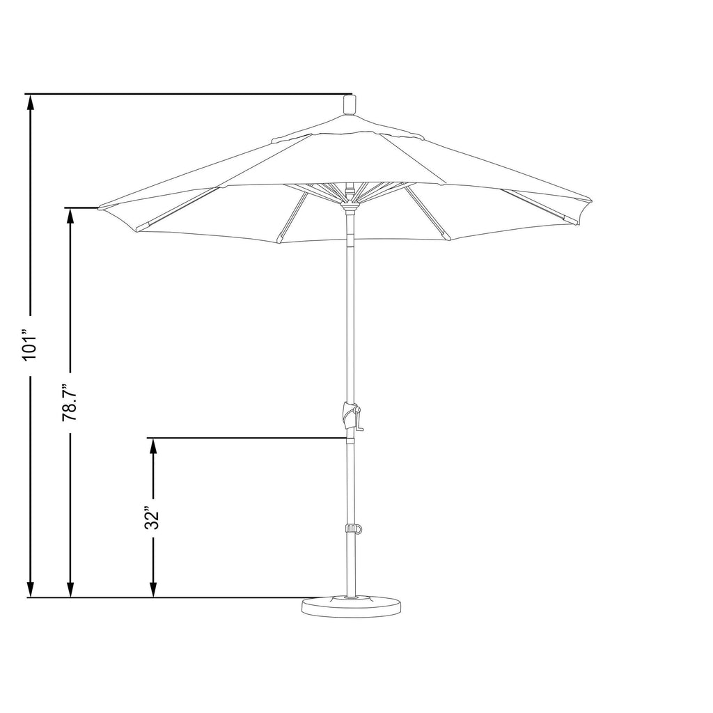 9-Foot Black Aluminum Market Umbrella K87064
