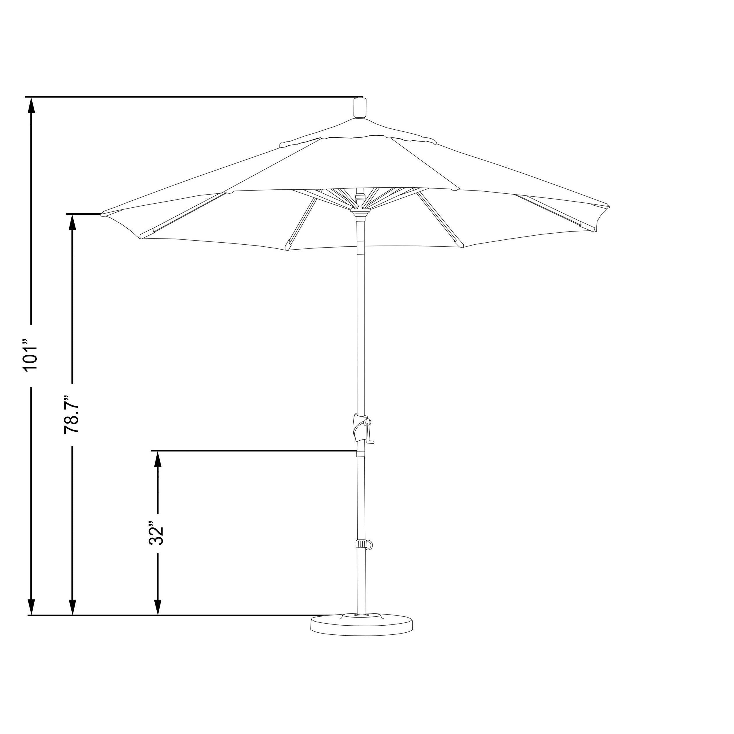 9-Foot Black Aluminum Market Umbrella K87064
