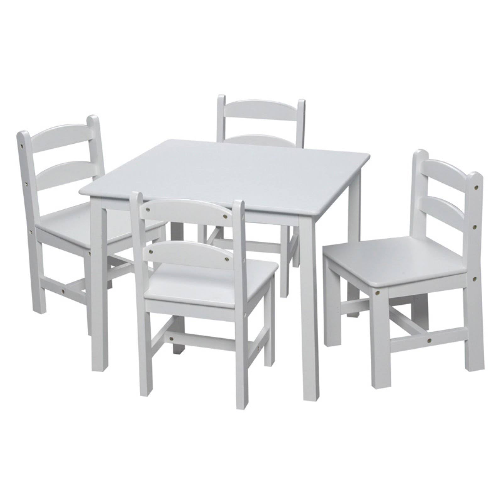 Square Table Set with 4 Chairs White K392315