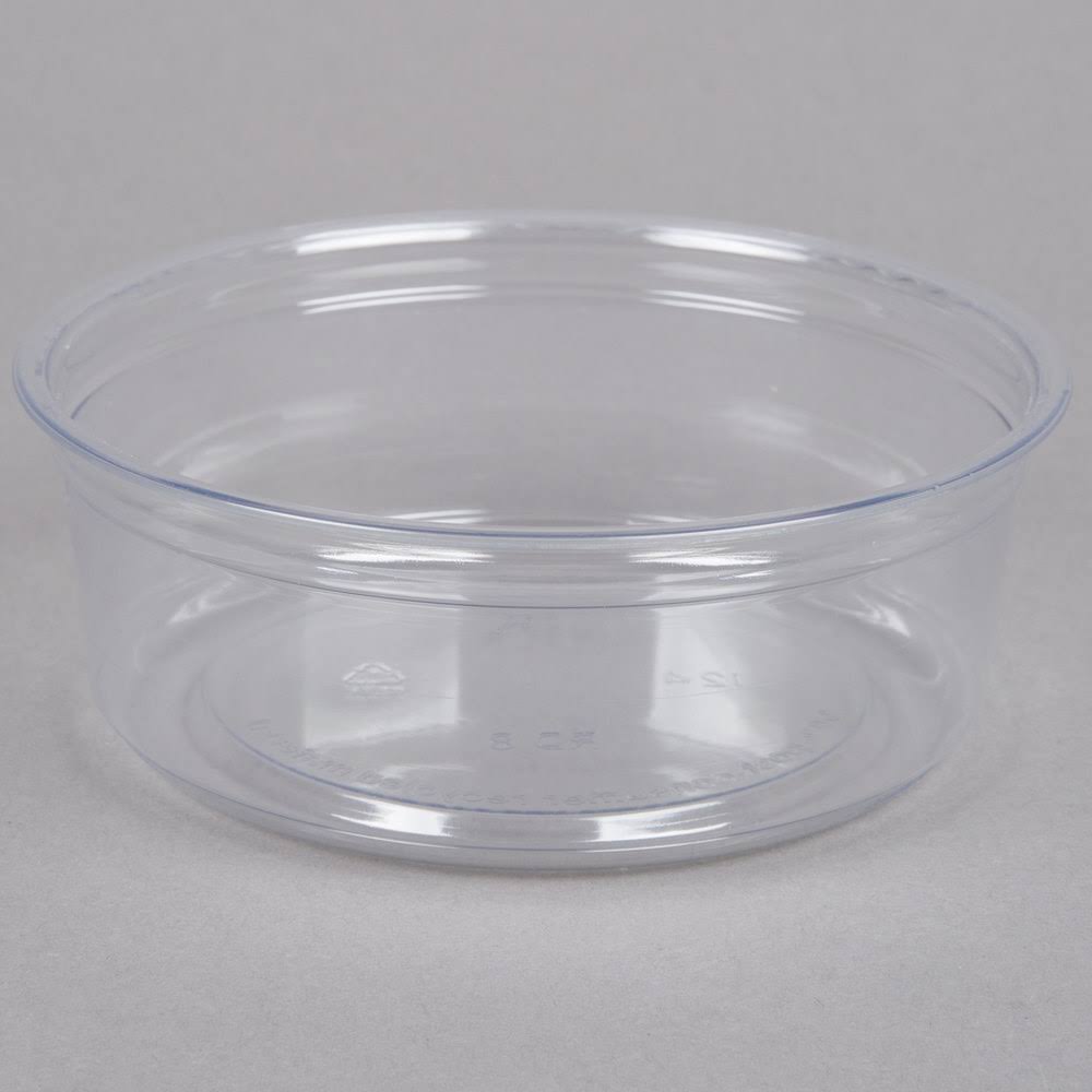 8 oz Clear Pet Plastic Round Deli Container B85750