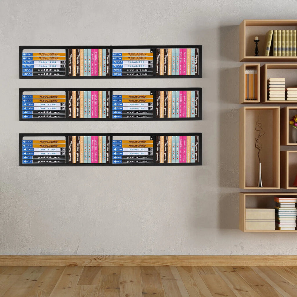 Wall Mount Video Game Storage Shelf CD DVD Media Organizer Rack Holder 34inch O2581