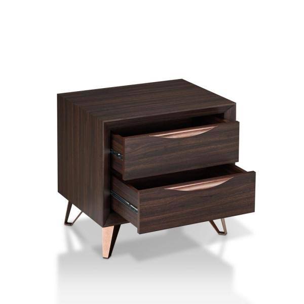 Wenge 2-Drawer Nightstand L695