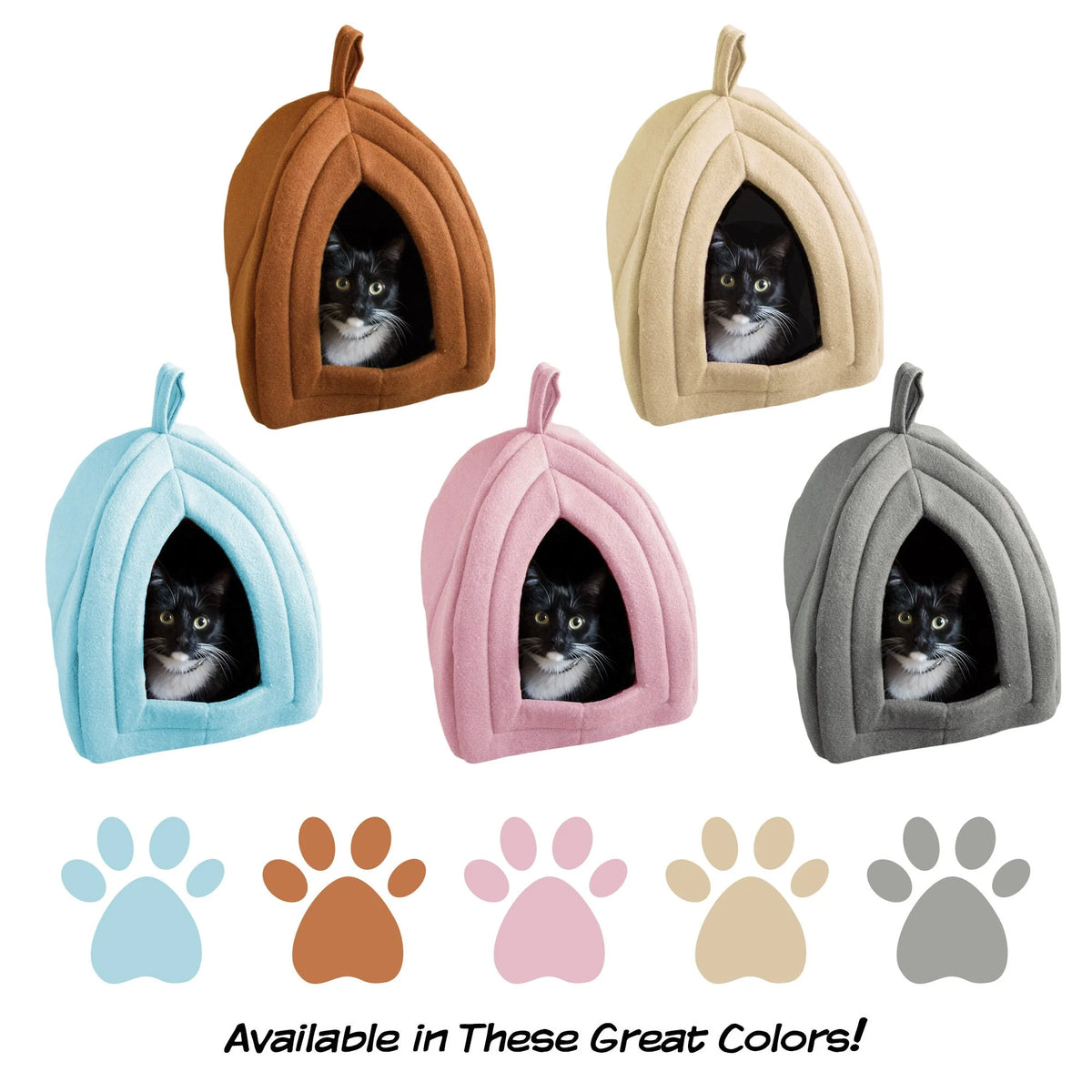 Pink Cat Pet Bed Igloo with Removable Cushion Pad T30187