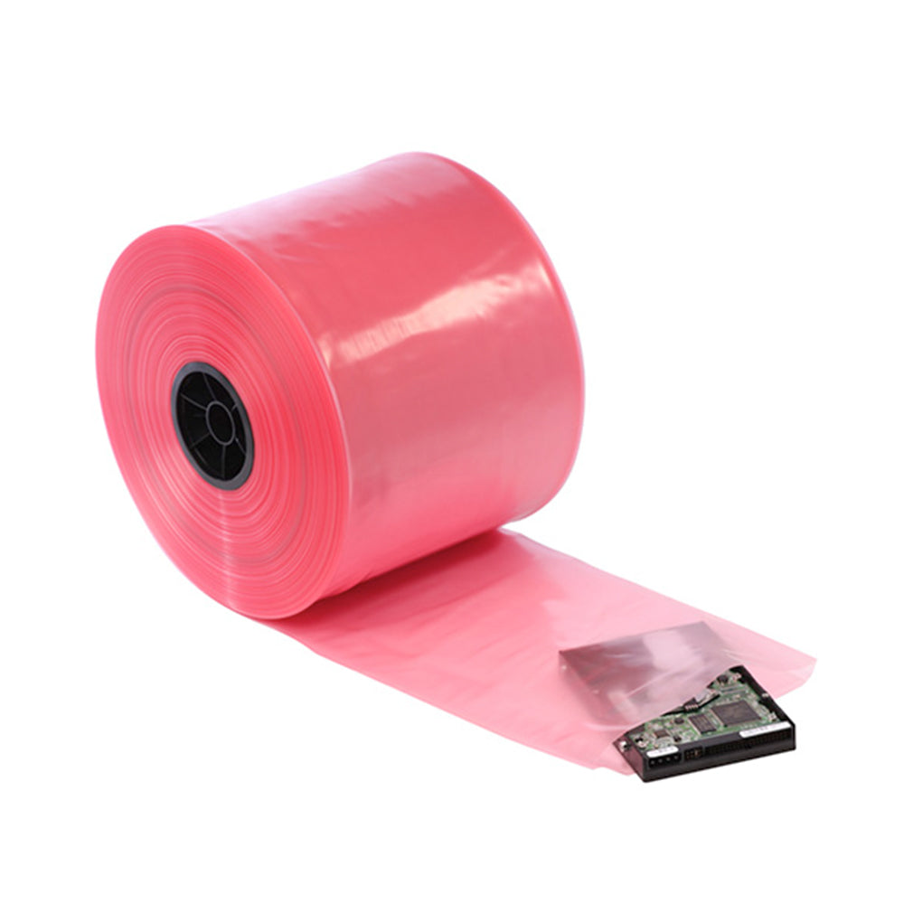 12'x750" Anti-Static Poly Tubing Roll 4 Mil, Pink, 1 Roll A107