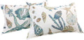 White Teal Seashells Starfish 100% Cotton Queen Size Duvet Cover Set 3 Pieces Z65920