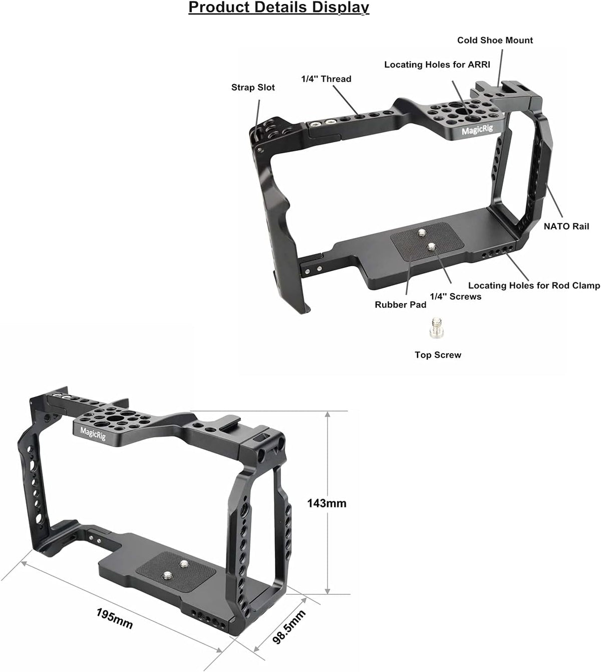 BMPCC 6K Pro Cage with T5 SSD Mount V559
