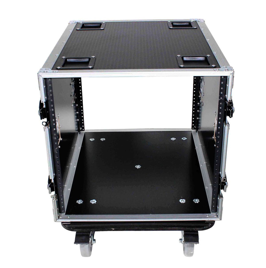 10U Space Rack Mount Flight Case 24 inch Depth with Casters S245419