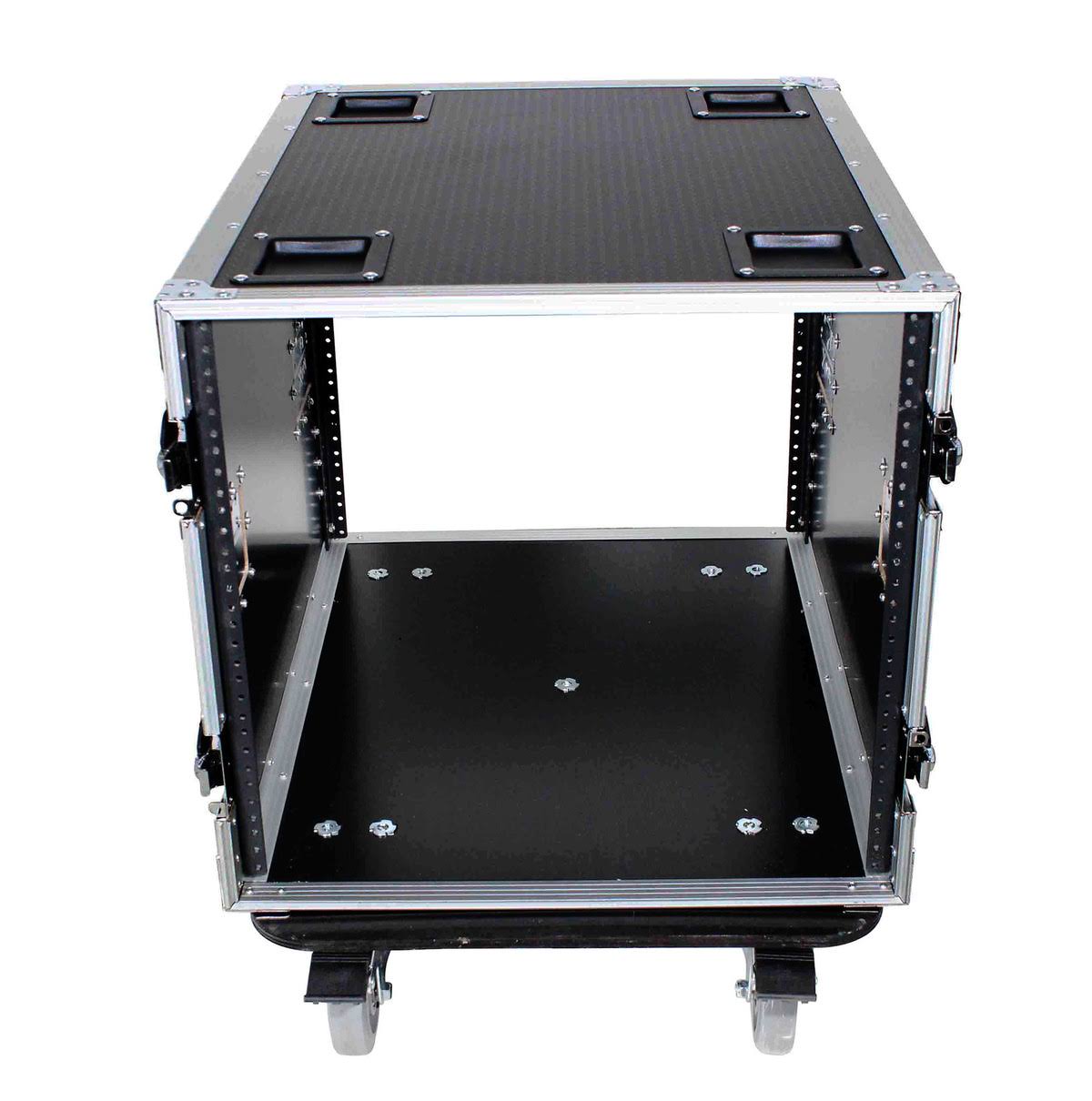 10U Space Rack Mount Flight Case 24 inch Depth with Casters S245419