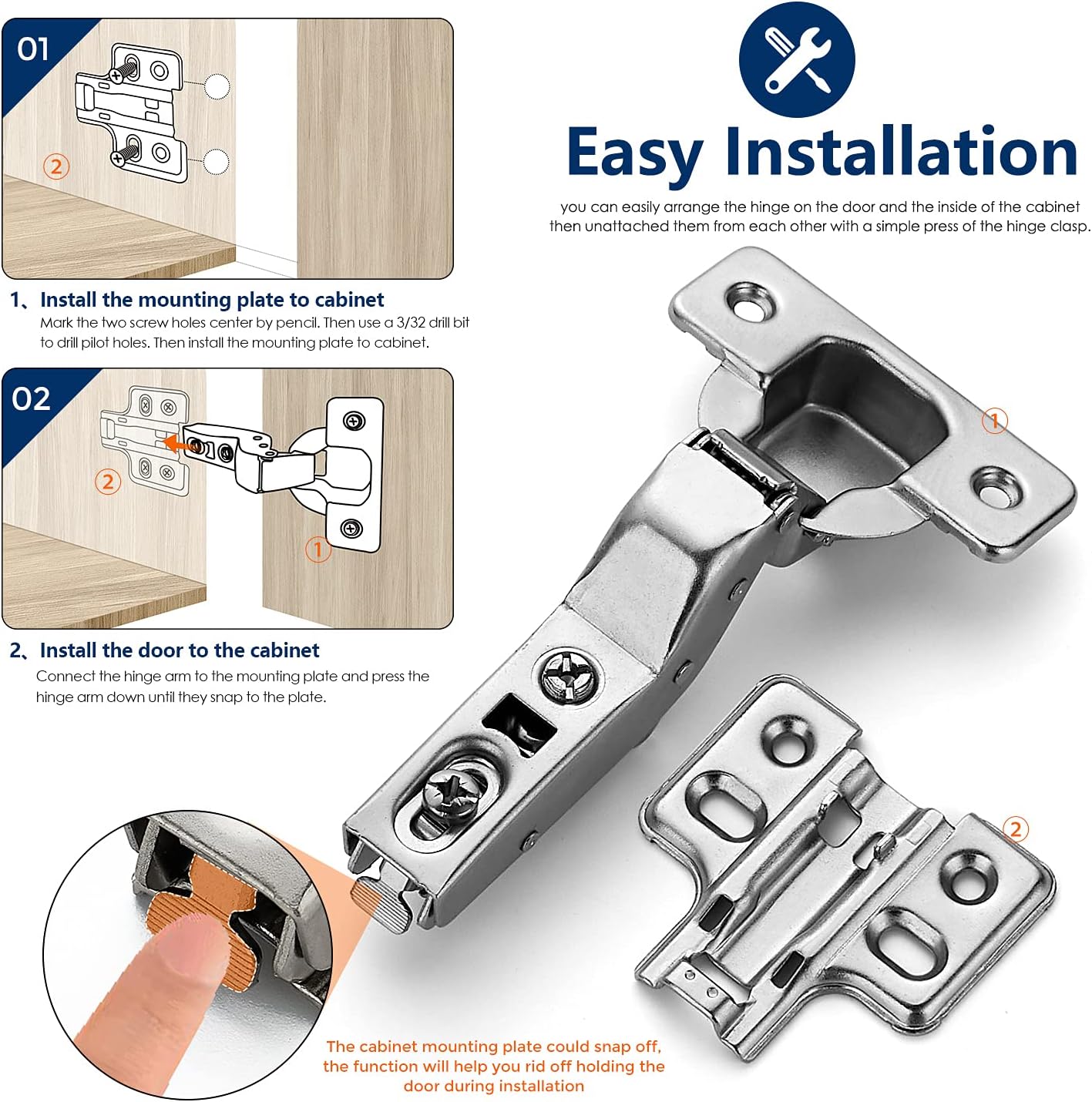 30 Pack 15 Pairs Soft Close Cabinet Door Hinges T759