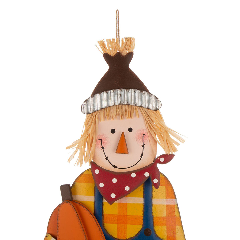 Orange and Blue Scarecrow Yard Stake Sign Decor P9973