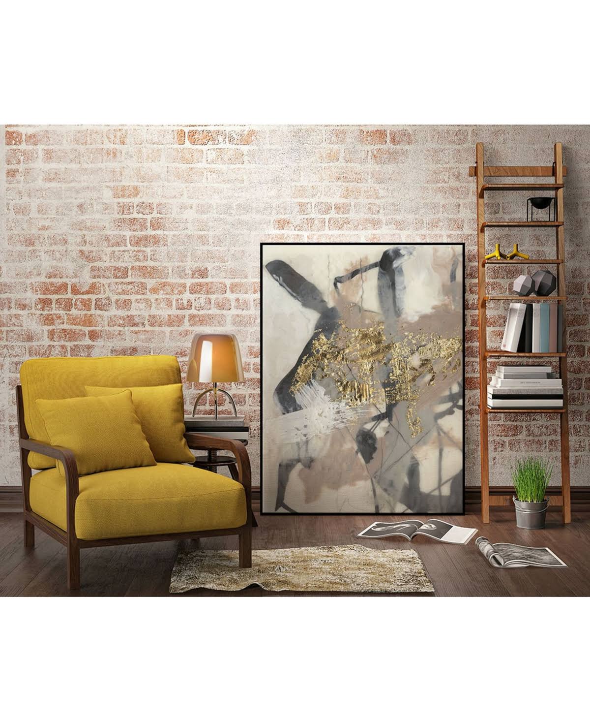Golden Blush Framed Canvas Art K885