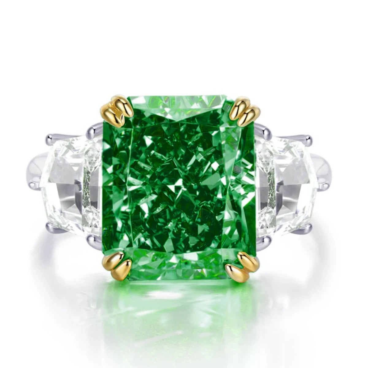 S925 Sterling Silver Radiant Cut Engagement Ring P15311