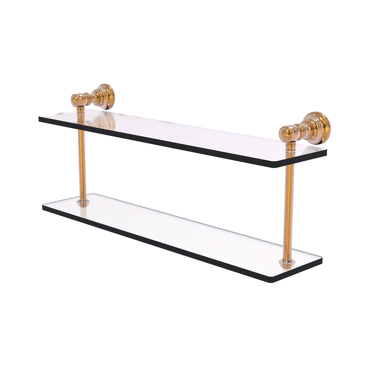Two Tiered Glass Shelf - Brushed Bronze / 22 inch C40505