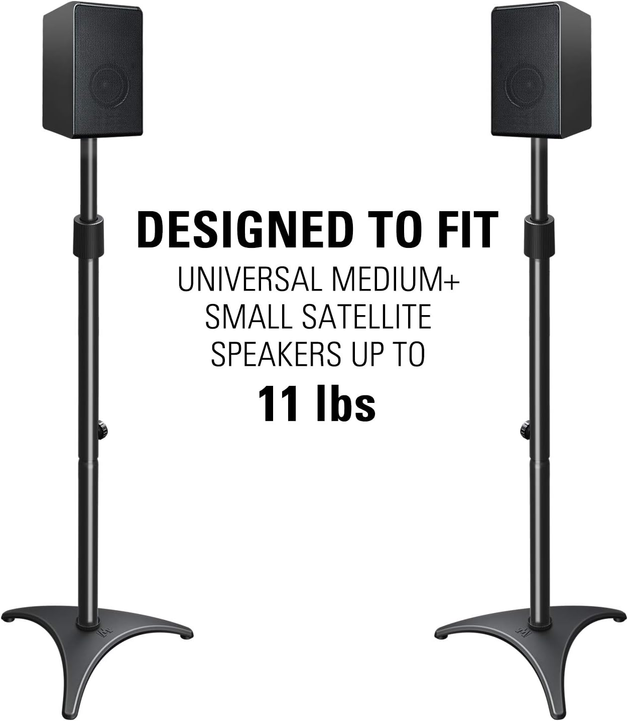 Height Adjustable Speaker Stands, One Pair Floor Stands, 11 lbs Capacity, 35.5-48" Height Adjustment, Pack of 2 R11985