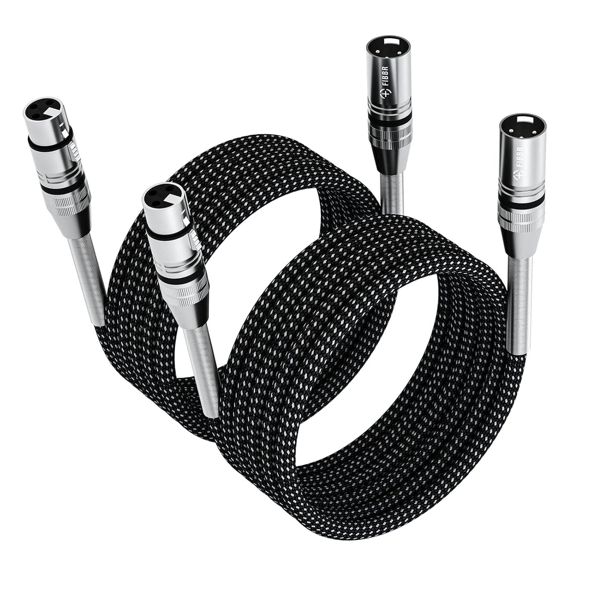 XLR Cable 100ft/30M, Nylon Braided XLR Male to Female, Pack of 2 Y690