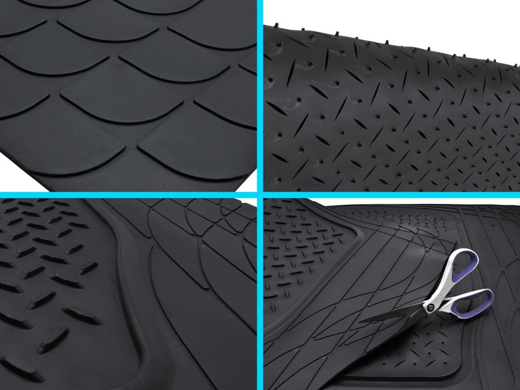 Heavy Duty Rubber Floor Mats (2 Front, 1 Liner & Cargo Mat) X740592