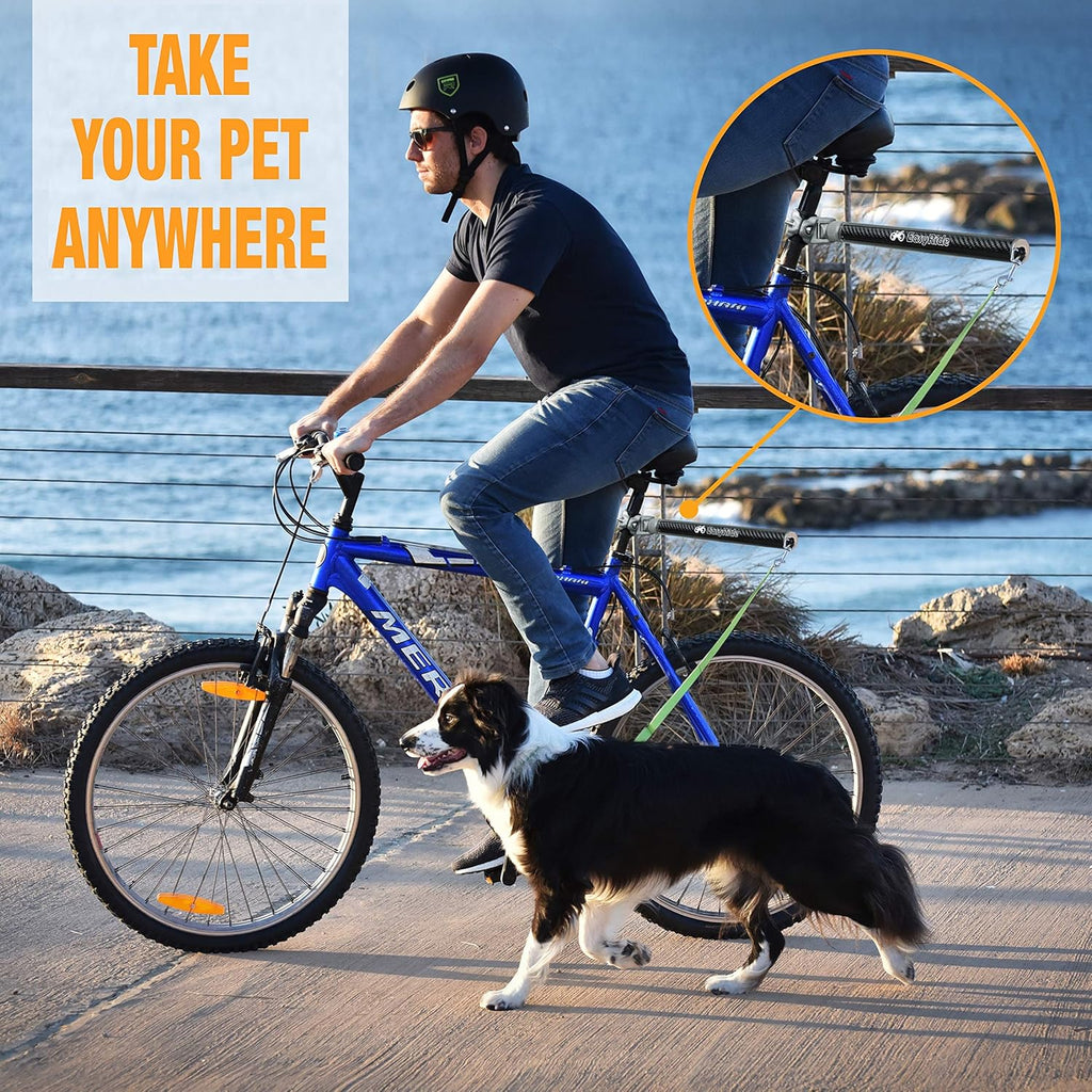 180° Rotating Dog Bike Leash with Shock Absorbers and Quick Attach Mechanism E2635