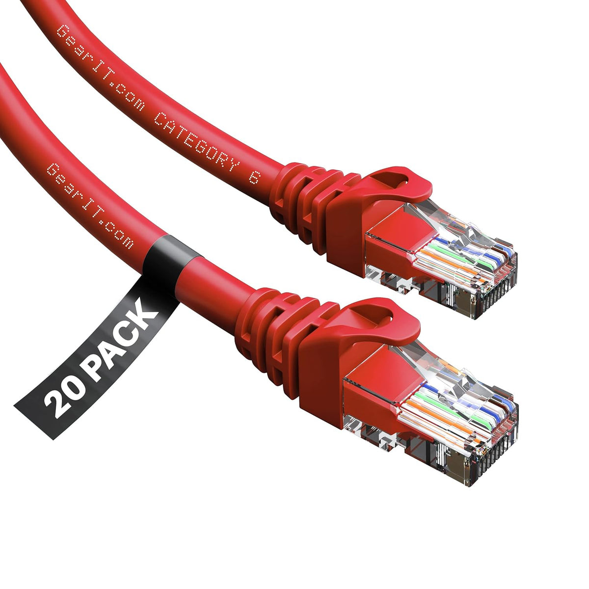 Cat6 Ethernet Cable 1 ft (50-Pack) Red C401095