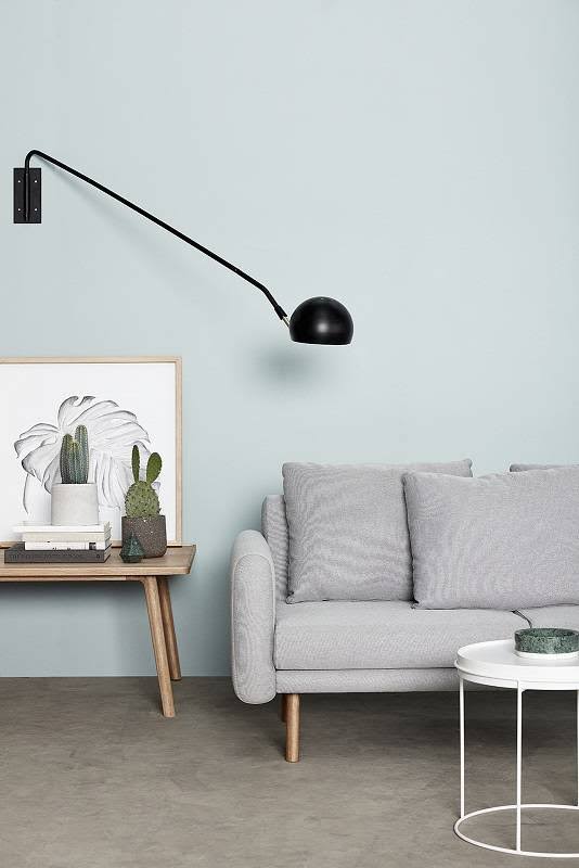 Black Metal Wall Lamp with Brass Details T343