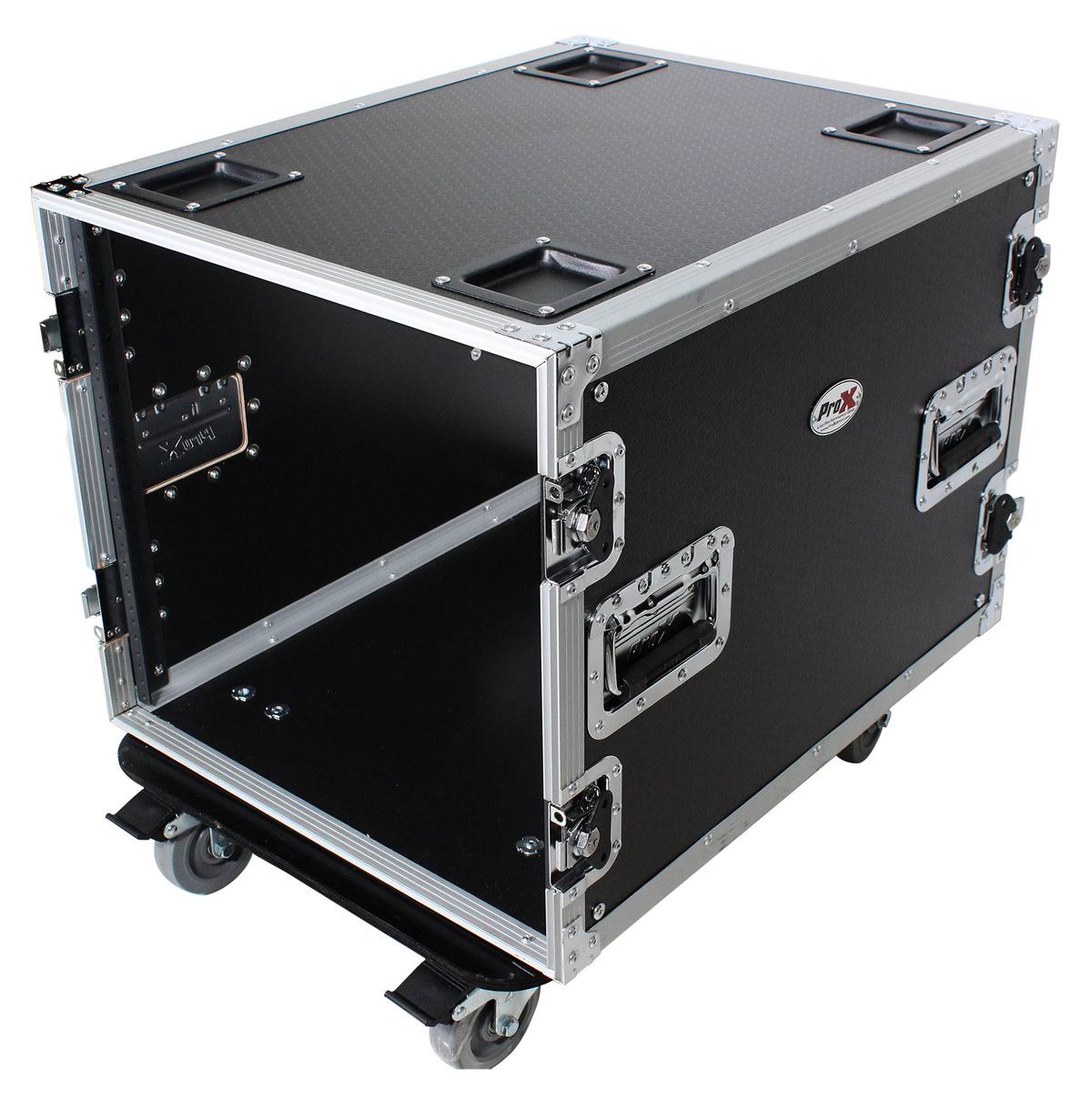 10U Space Rack Mount Flight Case 24 inch Depth with Casters S245419