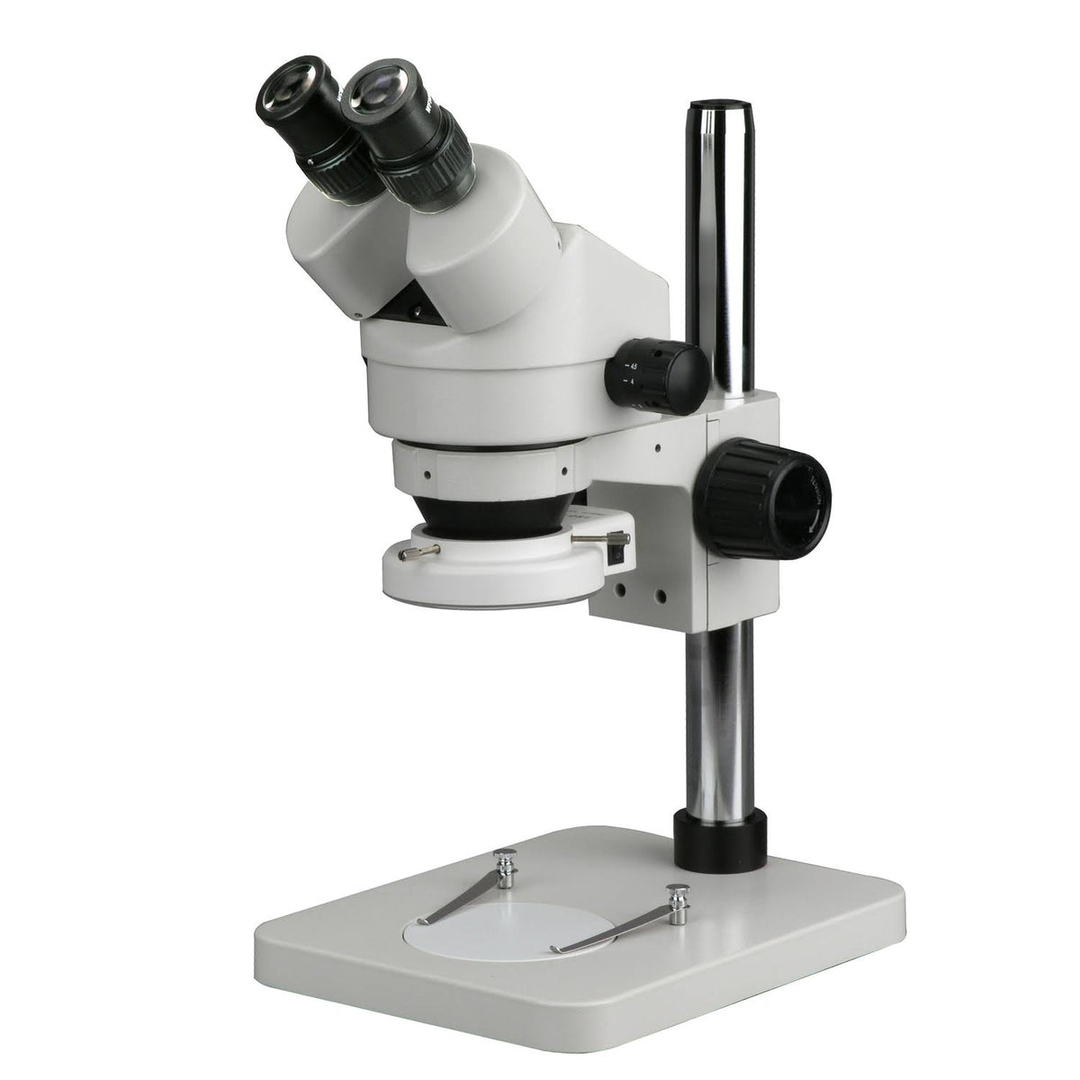 Stereo Binocular Microscope with 14 inch Pillar Stand and 64-LED Ring Light X719