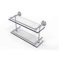 Double Glass Shelf with Gallery Rail - Satin Chrome - 16 inch X5380