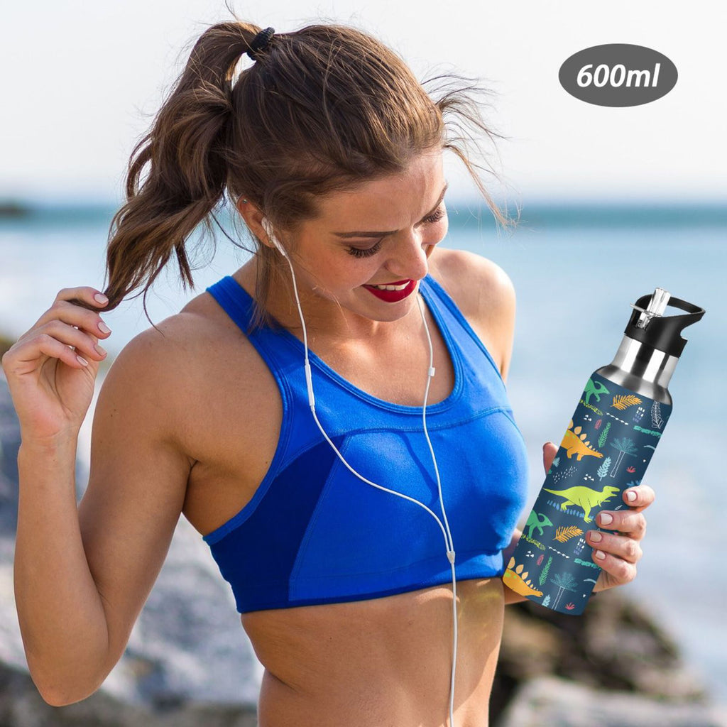 Stainless Steel Water Bottle with Straw Lid Vacuum Insulated 20 OZ V60744