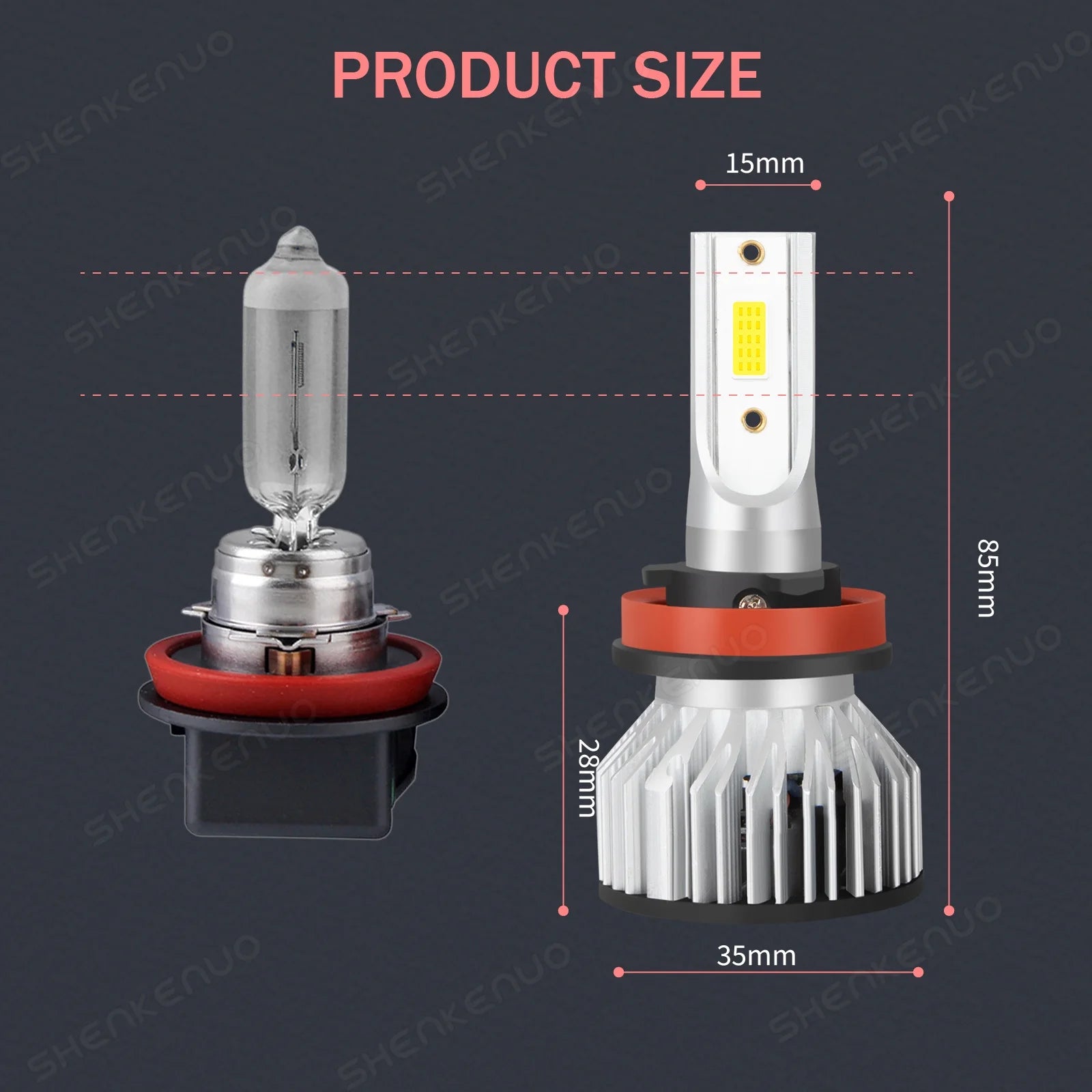 LED Headlight Bulbs Kit High Low Beam Fog Light U401