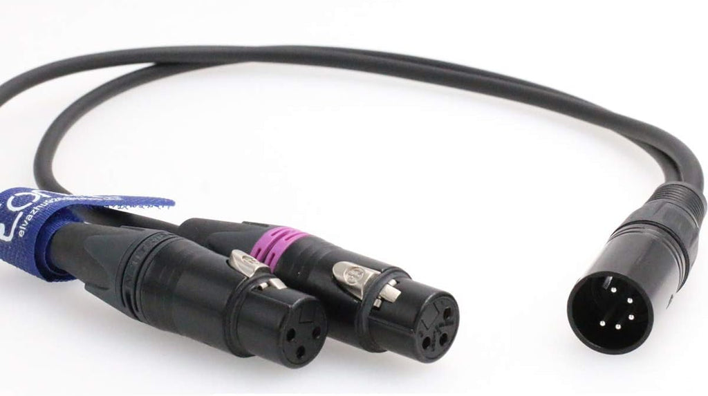 5-pin to 3-pin XLR Arri Camera Dual Channel Audio Signal Cable A84729