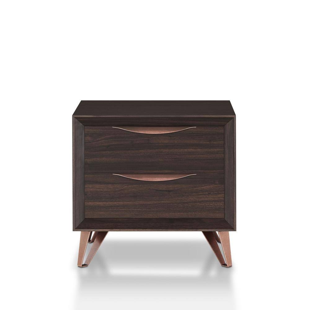Wenge 2-Drawer Nightstand L695