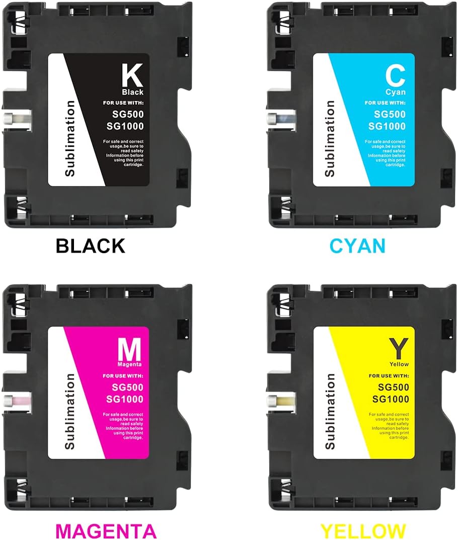 Sublimation Ink Cartridge 4-Pack for Sawgrass Virtuoso SG500 SG1000 Printer E9574