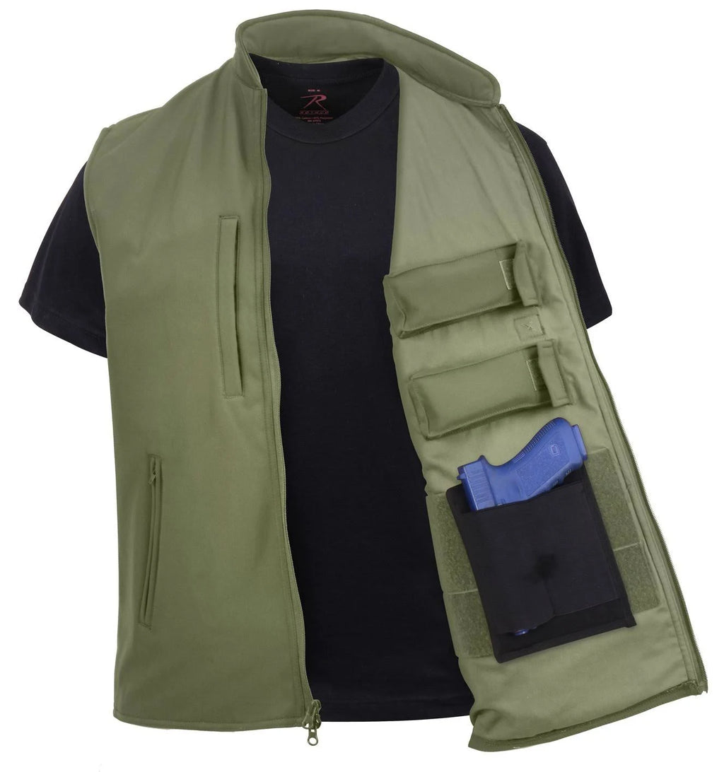 Olive Drab Concealed Carry Soft Shell Vest K4730