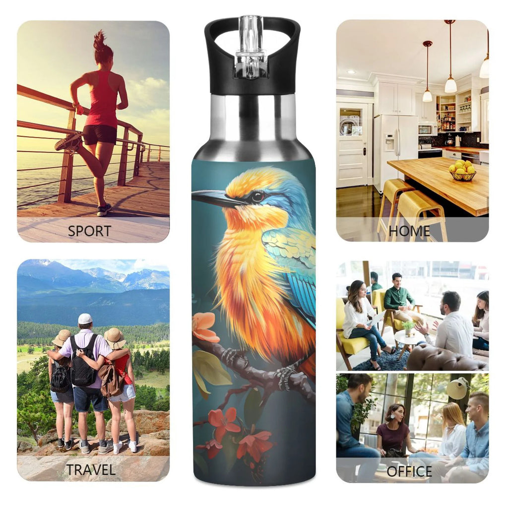 20 oz Insulated Stainless Steel Water Bottle with Straw Lid Z1331
