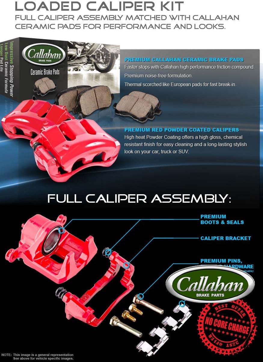 Red Powder Coated Calipers + Ceramic Brake Pads M9369