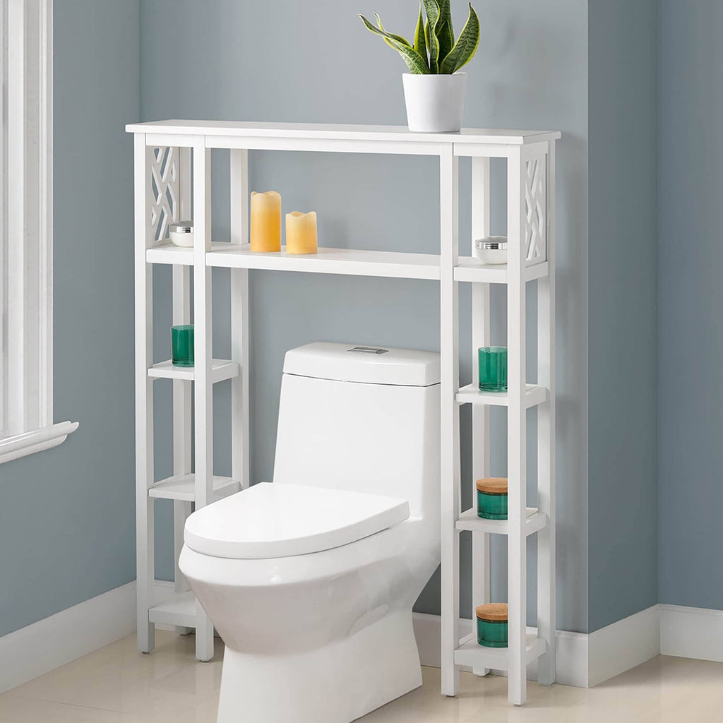 White Bathroom Over Toilet Open Shelving Unit E112754