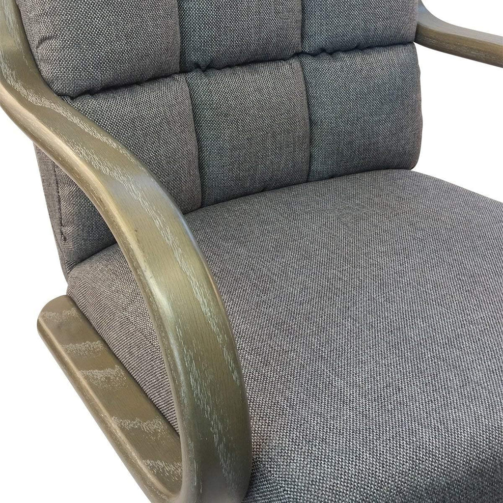 Smoke Tweed Swivel Tilt Caster Arm Chair J122