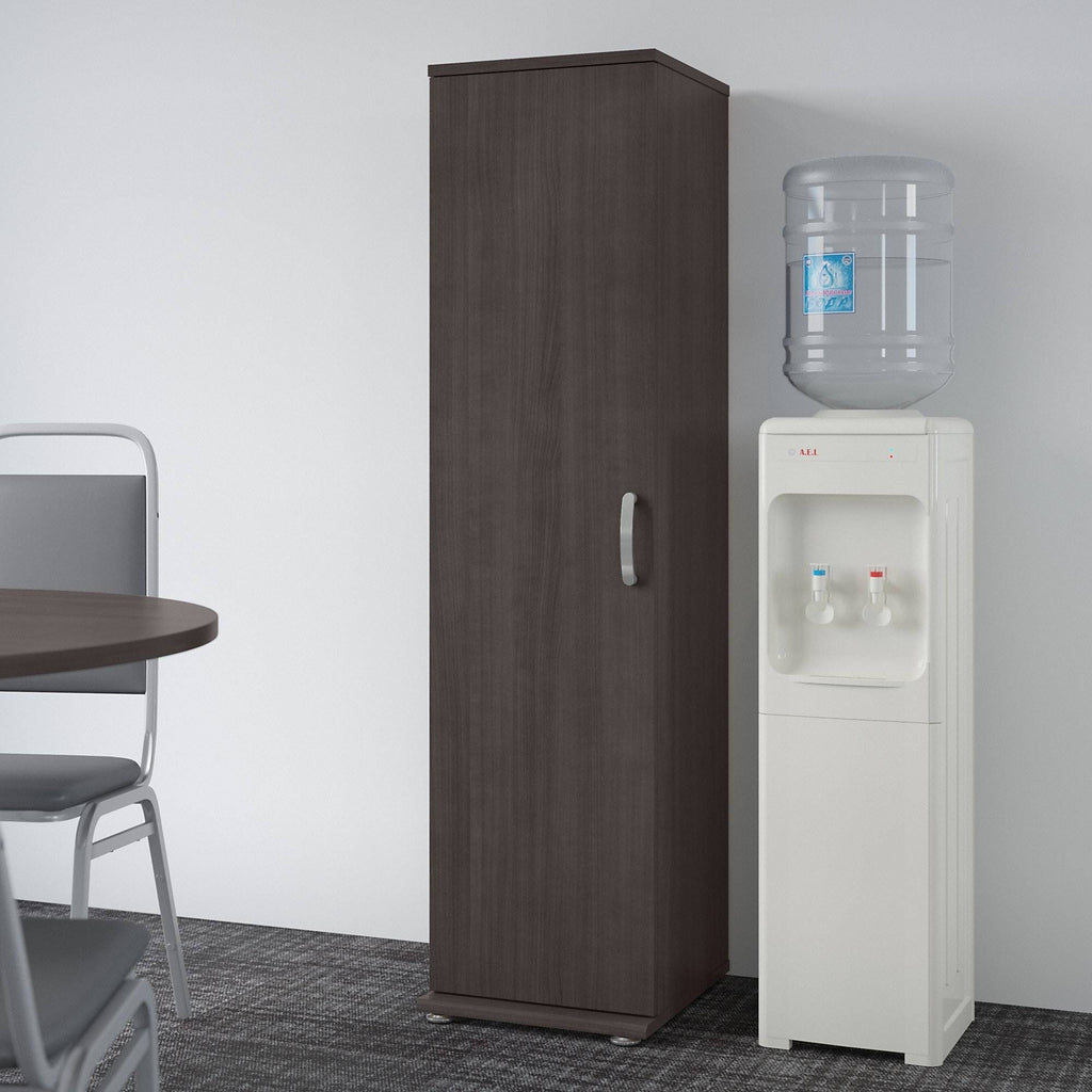 Storm Gray Tall Narrow Storage Cabinet with Door and Shelves T224