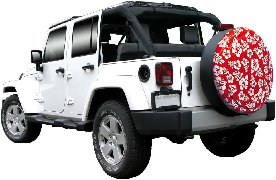 Red Hawaiian Print Rigid Tire Cover B93994
