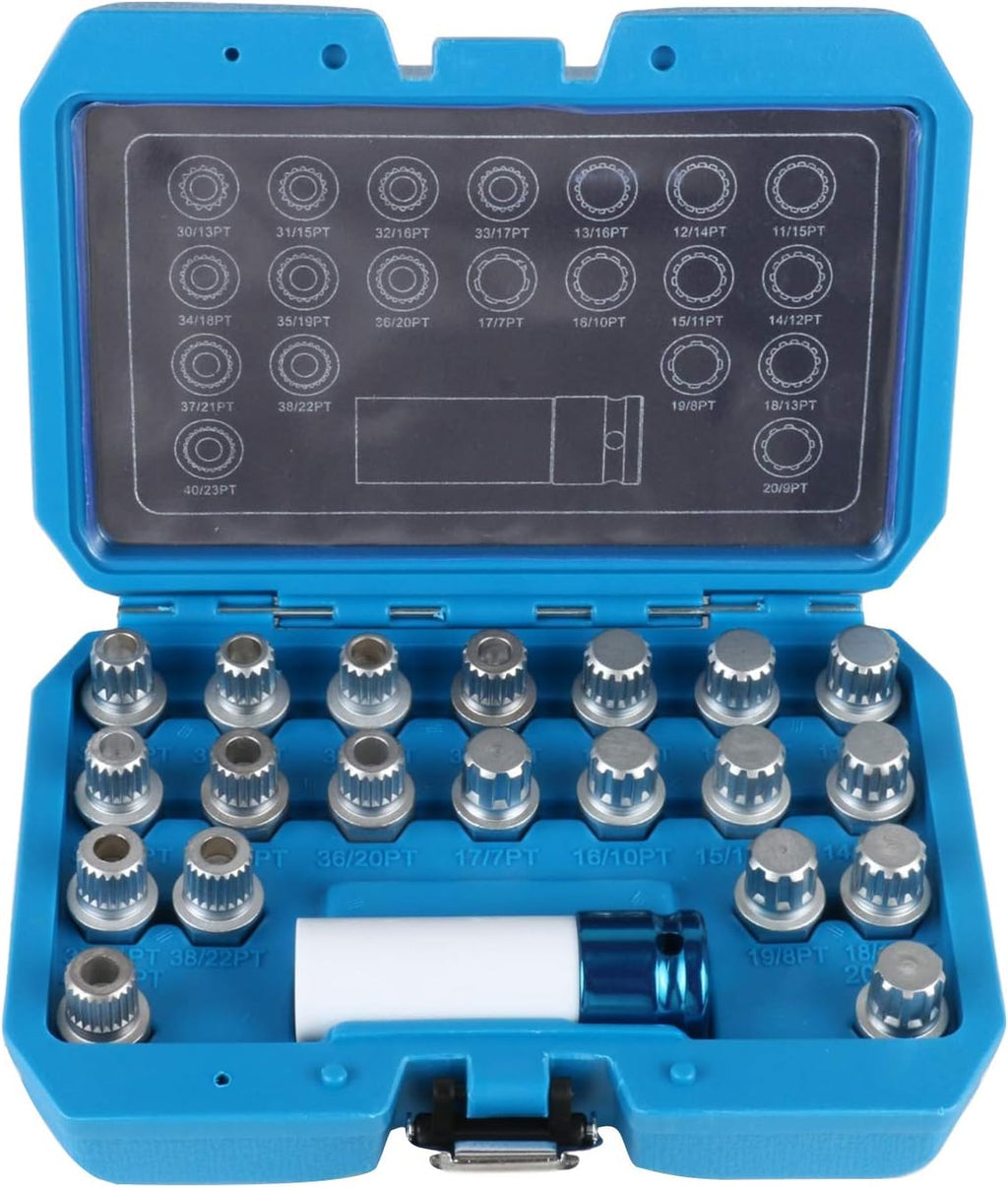 21pcs Wheel Lock Key Removal Tool Kit with 1/2 Inch Adapter X515875