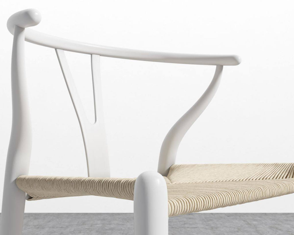 White Lacquer Wood Bar Stool J956