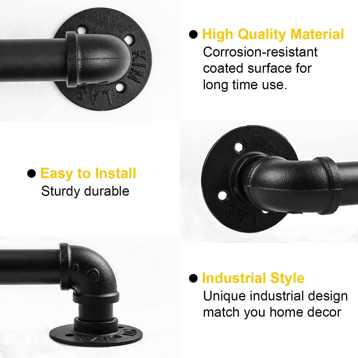 Black Galvanized Metal Stair Handrail F52177