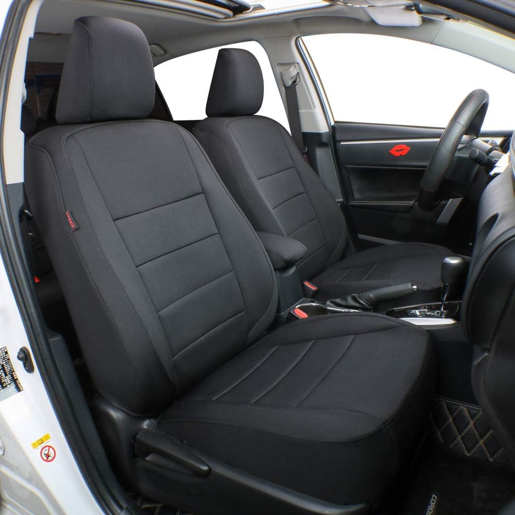 Black/Gray Leatherette Car Seat Covers B990