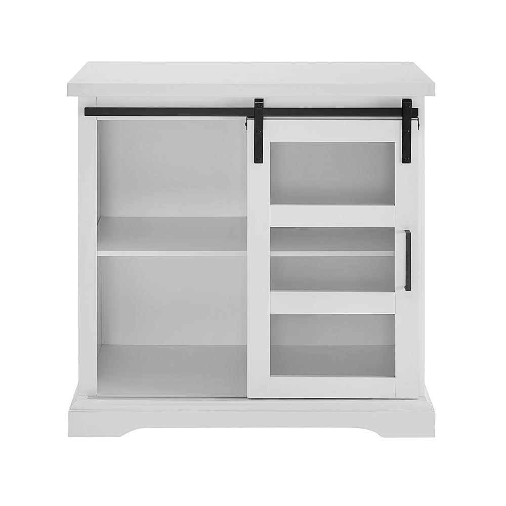 White Sliding Glass Door Buffet Cabinet Y60366